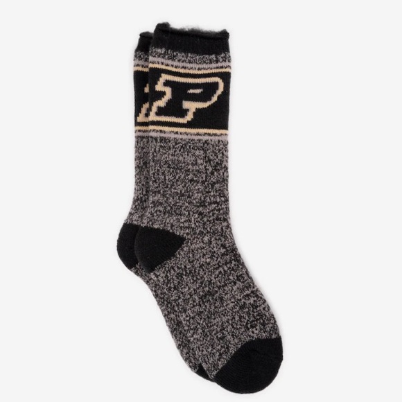 MUK LUKS Purdue University Game Day Unisex Heat Retainer Crew Socks - Picture 2 of 4